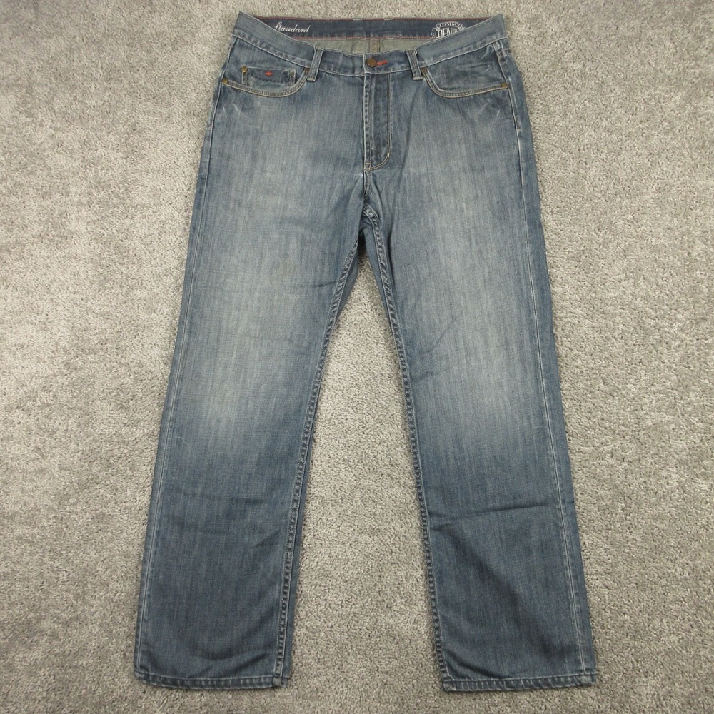 Tommy Bahama Jeans Mens 36x32 Blue Standard Fit Straight Faded Denim Pants